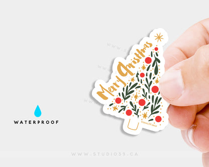 Christmas Tree Sticker Vinyl, Merry Christmas, Christmas Gift, Sticker Flake, Christmas Decor