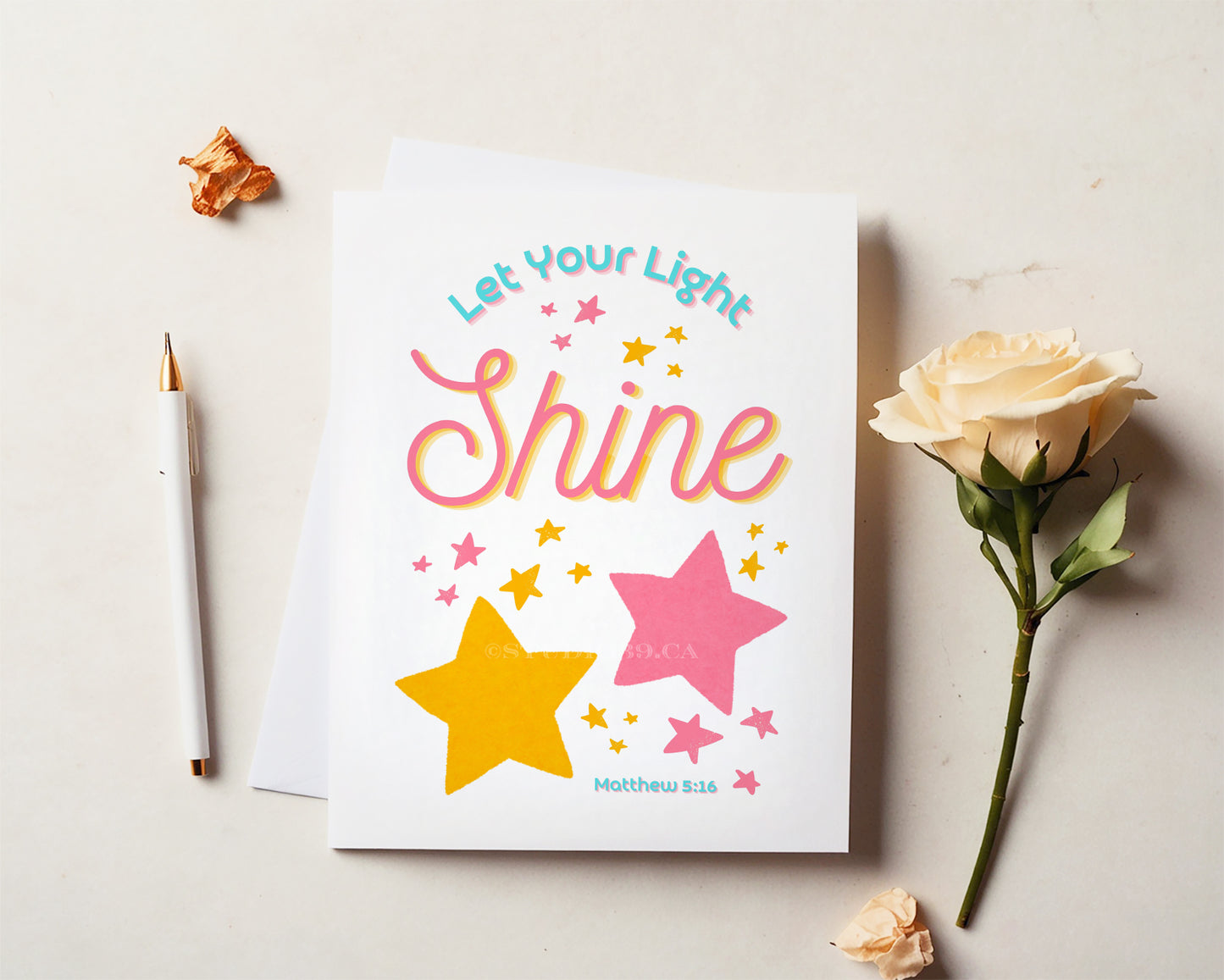 Matthew 5:16, Let Your Light Shine, Christian Greeting Card