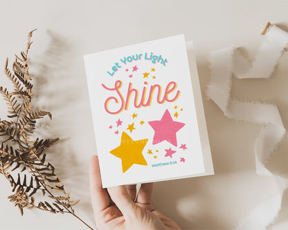 Matthew 5:16, Let Your Light Shine, Christian Greeting Card